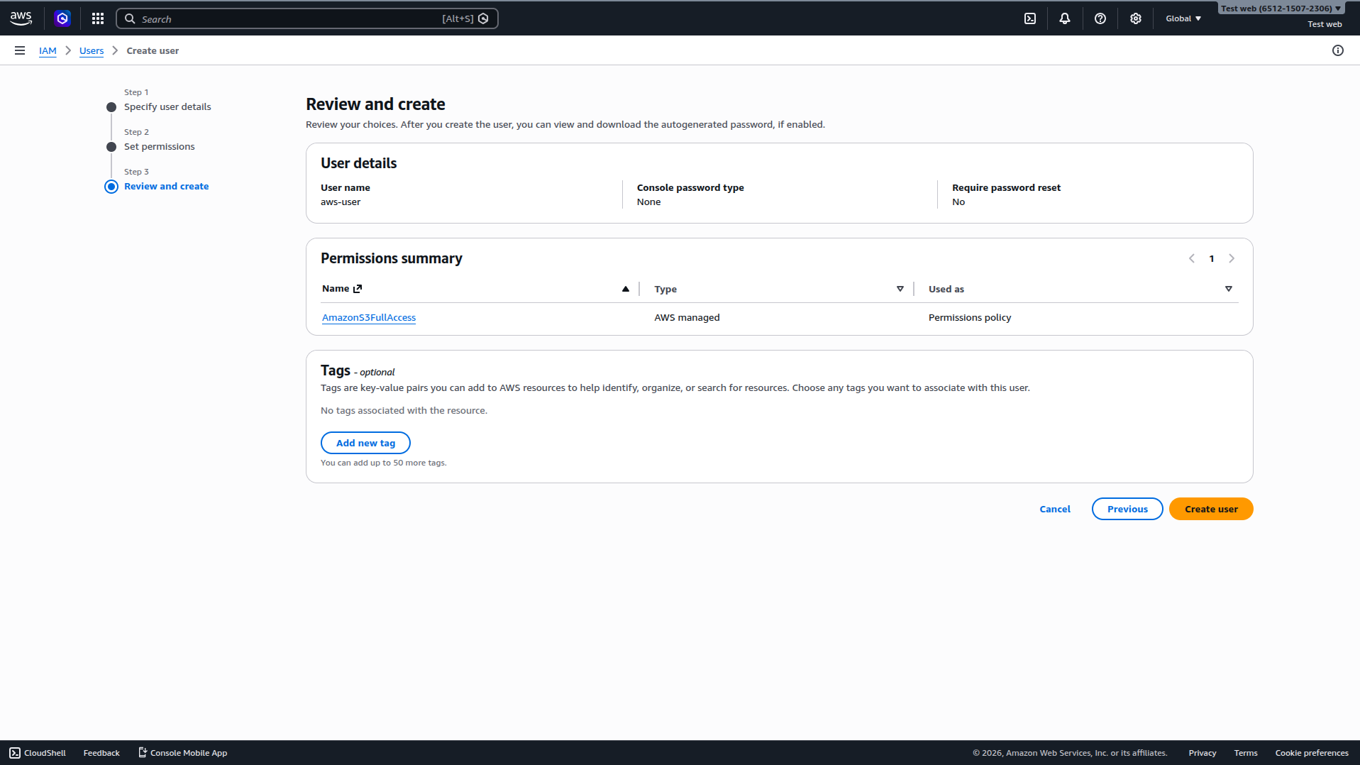 IAM Review and Create
