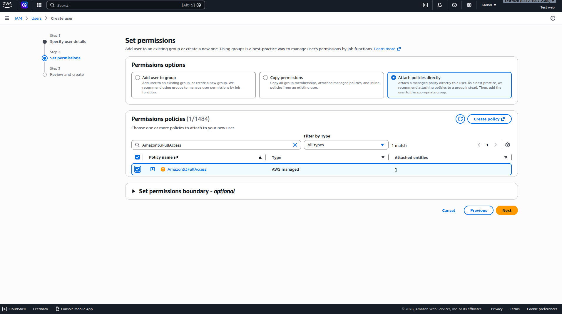 IAM Set Permissions