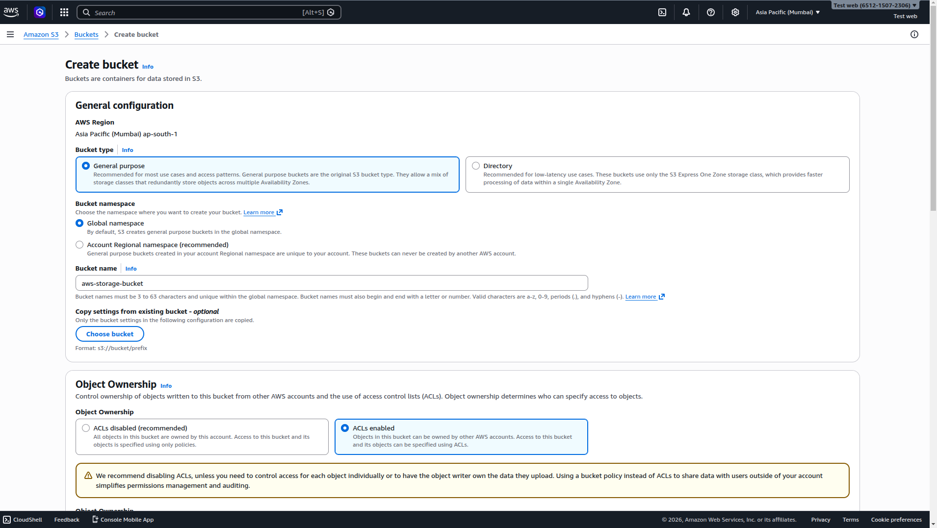 AWS S3 Setup Reference