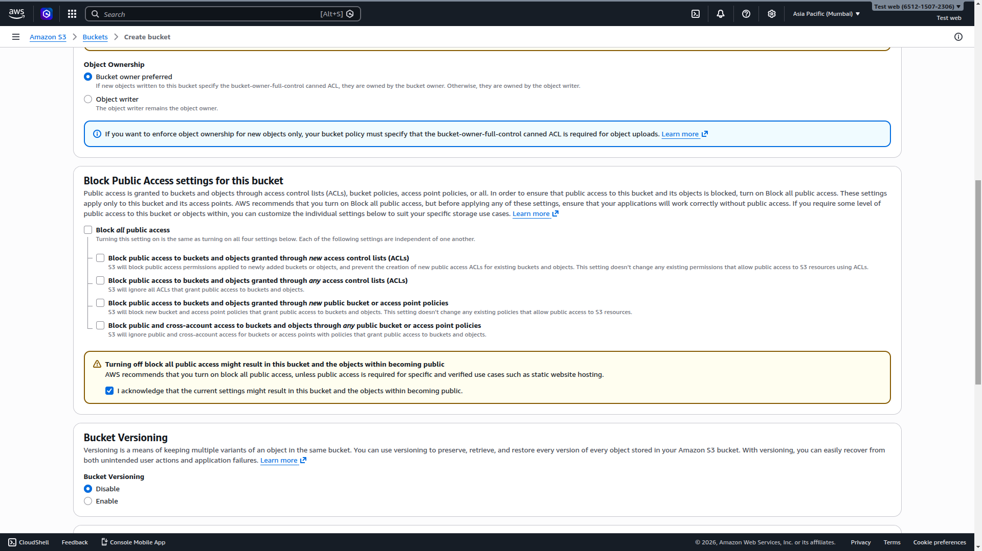 AWS S3 Setup Reference
