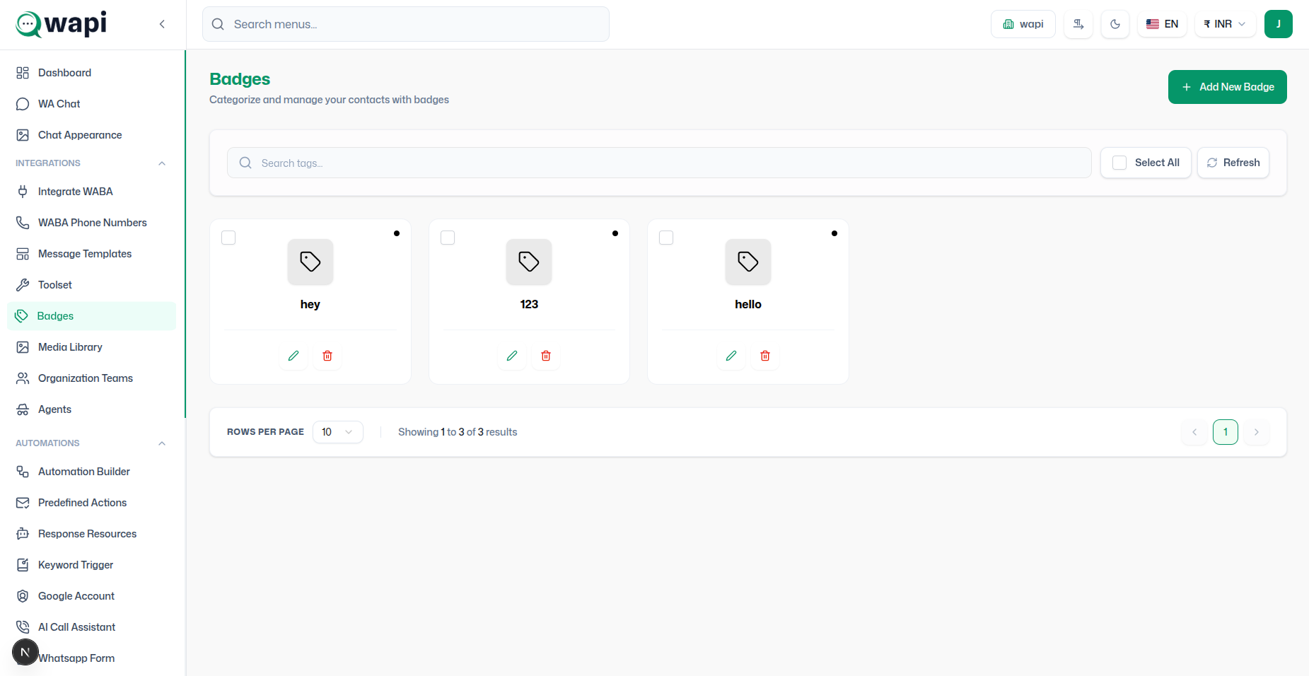 Tags Dashboard