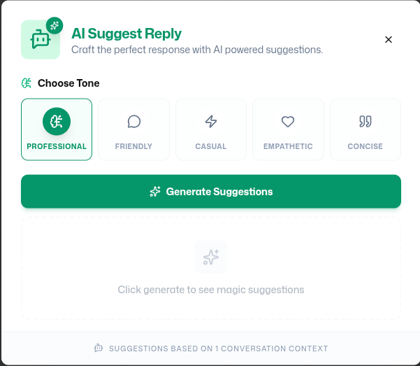 AI Suggest Reply Dialog